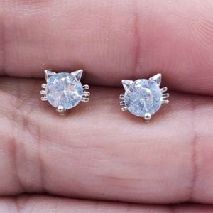 Cubic zirconia 925 sterling  silver earrings